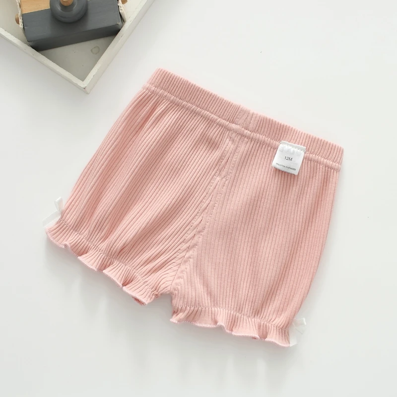 Summer Toddler Baby Boxer Brief Shorts Candy Color Outwear Cotton Bow Kids Girls Short Pants