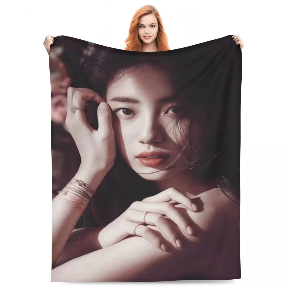 Bae Suzy Flannel Blanket Quality Warm Soft Singer Beautiful Throw Blanket Winter Camping Outdoor Graphic Bedspread