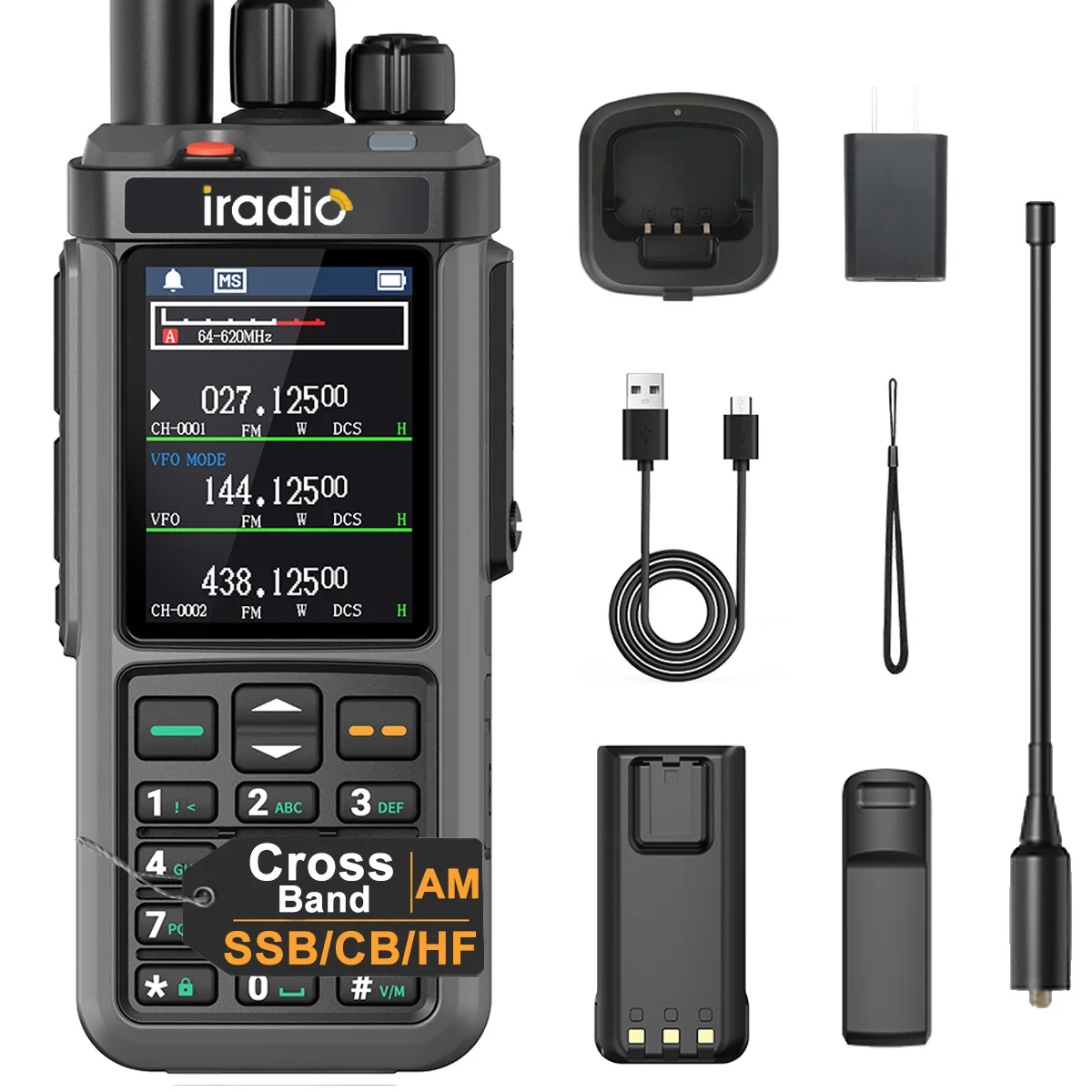 

Iradio UV-98 Plus Long Range Walkie Talkie Multi-Band 10W High Power FM AM SSB HF Cross Band NOAA Shortwave Ham Two Way CB Radio