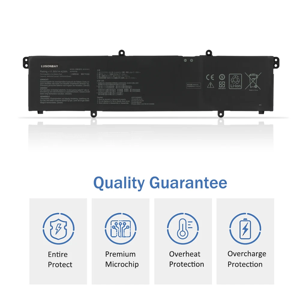 LUNSONBAY 42Wh B31N1915 C31N1915 Laptop Battery For Asus ExpertBook B1 B1400 B1 B1500 BR1100CKA BR1100FKA BR1100CKA-GJ0100RA