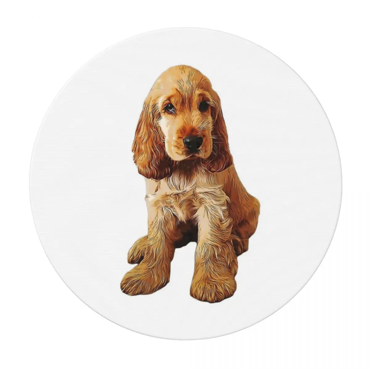 Gold Cocker Spaniel Puppy Dog Waterproof Round Tablecloth Oilproof Table Cloth for Kitchen Events Dining Table Cover