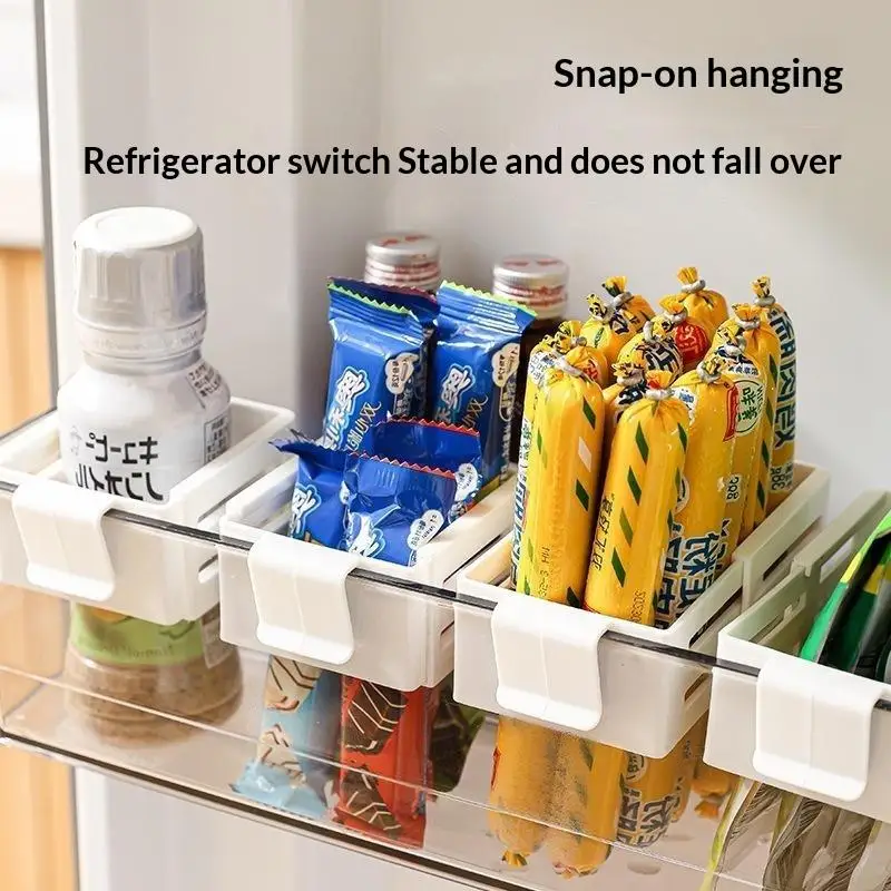 Expandable Fridge Divider Organizer 5Pcs Adjustable Storage Box for Refrigerator Vegetable Fruit Preservation