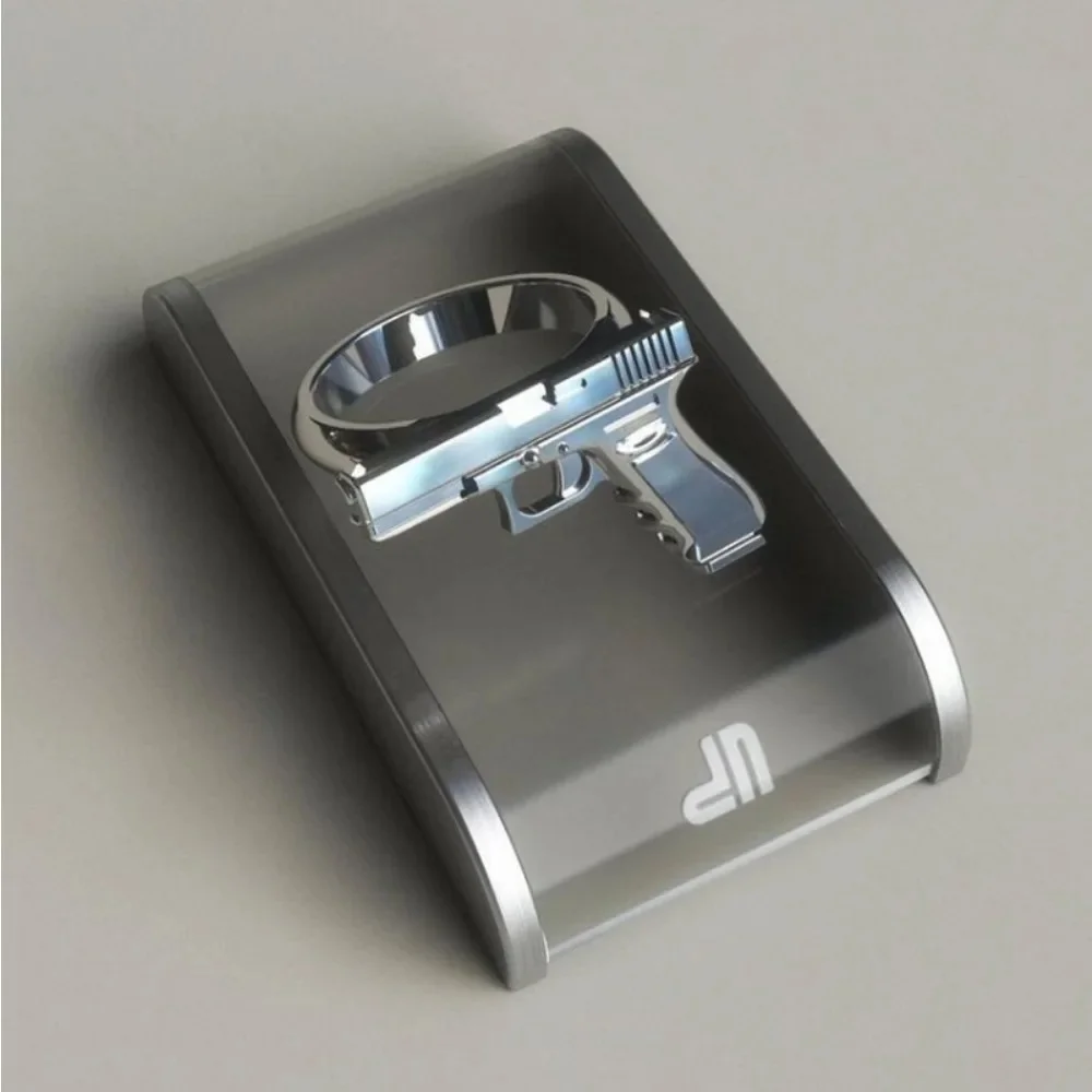 New Trend Simple Fashion Pistol Men's and Women's Ring Jewelry Creative Finger Ring Street Niche Party Rock Hip Hop Jewelry Gift