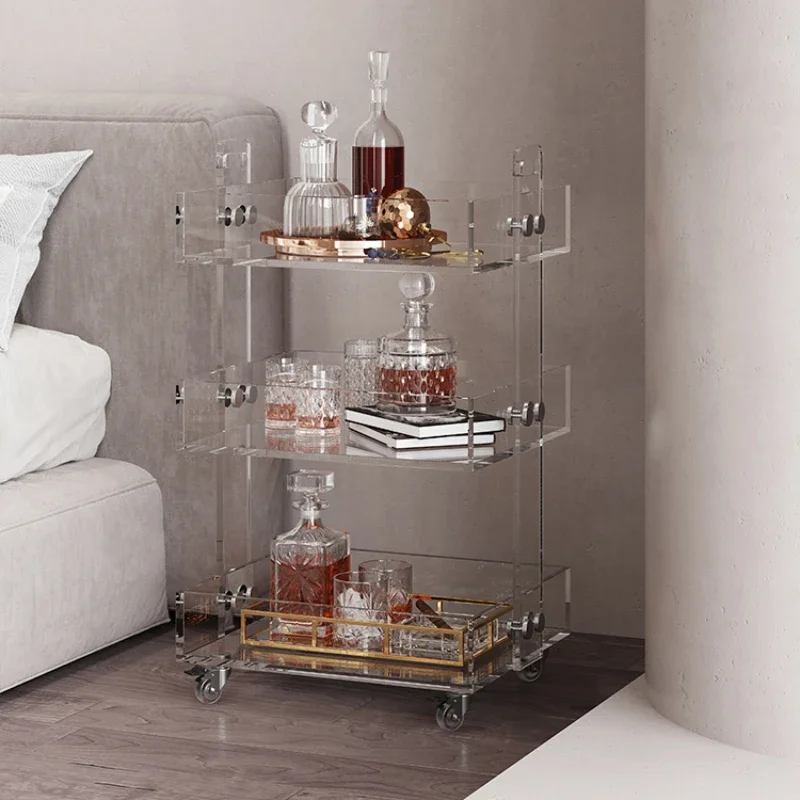 Trolley Table Pedicure Salon Furniture Make Up Workshop Tool Acrylic Luxury Container Auxiliary Cart Muebles Spa Beauty Cosmetic