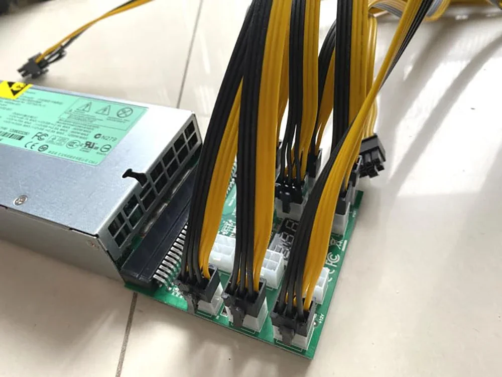 1200W Mining GPU PSU Server Power Supply For DL580G5 G6 G7 PCI-E Breakout Board 6Pin Cable 498152-001 490594-001 438203-001