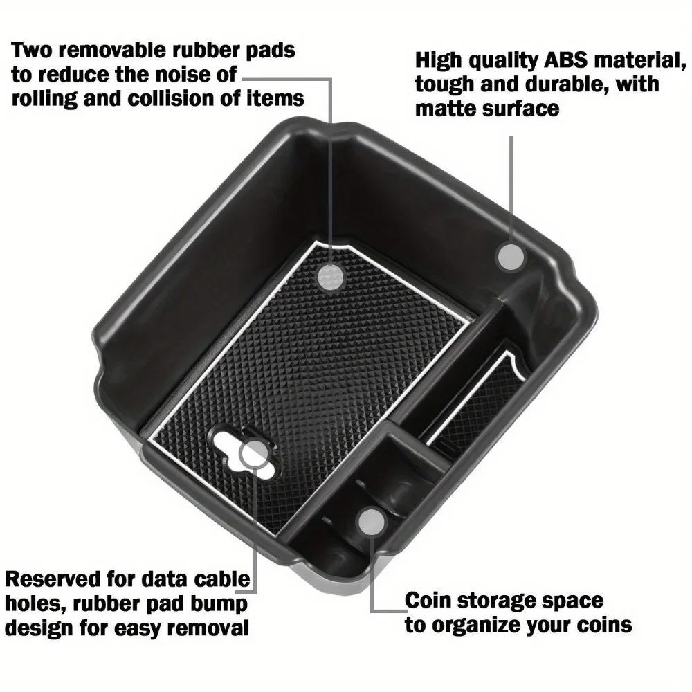 Accesorios del coche Caja de Almacenamiento Caja Apoyabrazos Central Interior Refit Para Volkswagen VW Tiguan Taos 2024-2018 Oculta Bandeja de La Moneda de almacenamiento