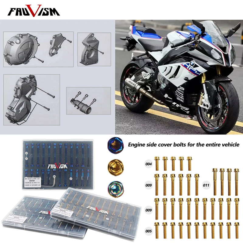 for Kawasaki Ninja 400/500 Z400/500 DRZ400 GSX-R600/750,BMW S1000R/RR/XR HP4 XR250/BAJA Modified Engine Bolts Torx Head Screws