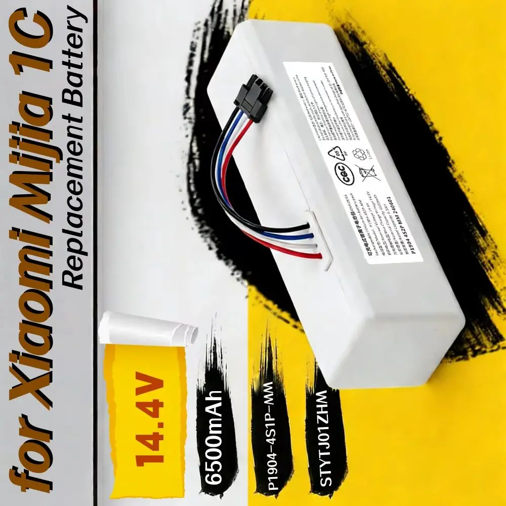 

14.4V 6500mAh P1904-4S1P-MM Original Battery for Xiaomi Mijia 1C STYTJ01ZHM Robot Vacuum Mop Cleaner Accessory Replacement Parts
