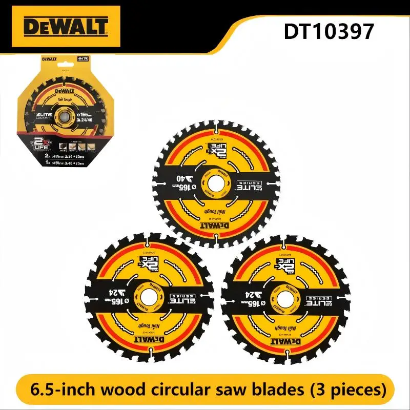 

Полотна для циркулярной пилы DeWalt 3 упаковки - 2x165 мм 24 т, 1x165 мм 40 т | Деревообработка, аксессуары для электроинструментов DT10397
