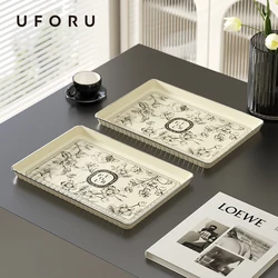 UFORU Tray Rectangular large home living room water cup tea cake tea set fruit snacks storage tray tea tray