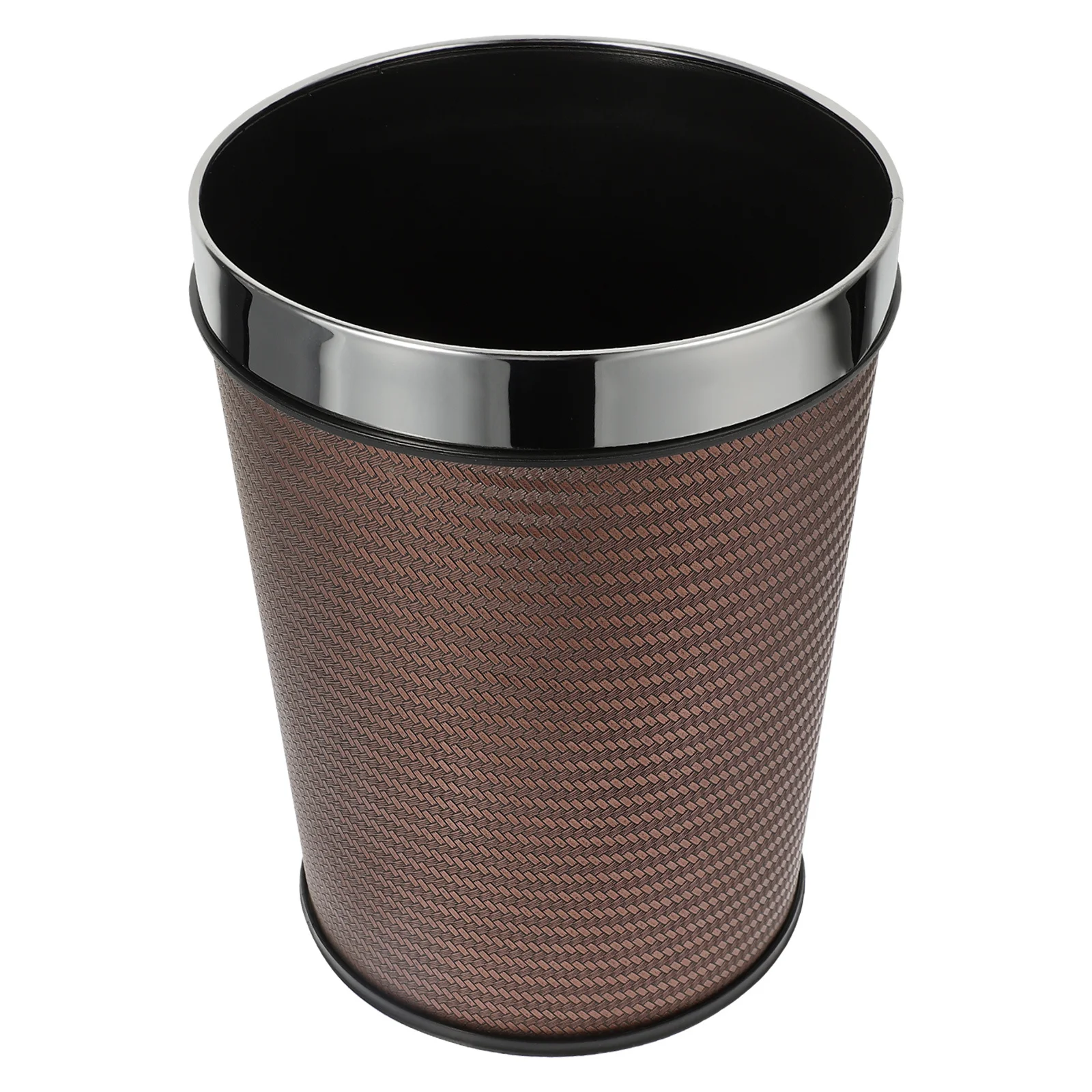 

Vintage Stainless Steel Lidless Large Garbage Can Round Trash Bin for Kitchen Bathroom Bedroom Office Metal Trash Can