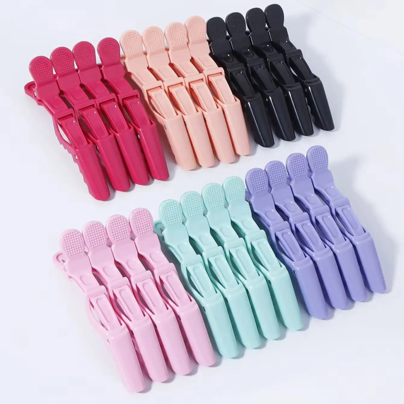 Hairdressing crocodile clip set, duckbill partition positioning clip, anti slip strong fixation, special for real hair wigs view 3