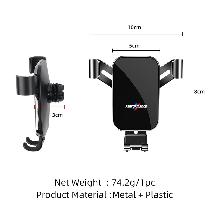 Car Phone Holder Cell Air Vent Mount Moblie GPS Support Stand Accessories For BMW Power Performance M3 M5 E90 E60 E46 E39 - view 6
