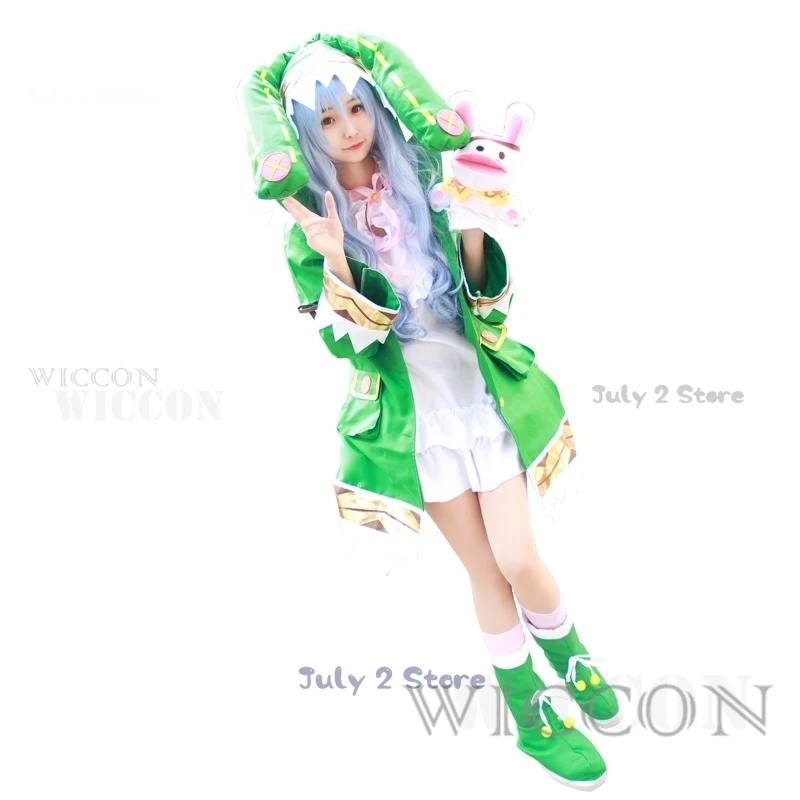 Datum live Yoshino Cosplay Kostüm w grün Kapuze Frauen Mädchen Mantel Halloween Kostüme Socken Datum eine lebende Yoshino Cosplay Perücke Schuhe