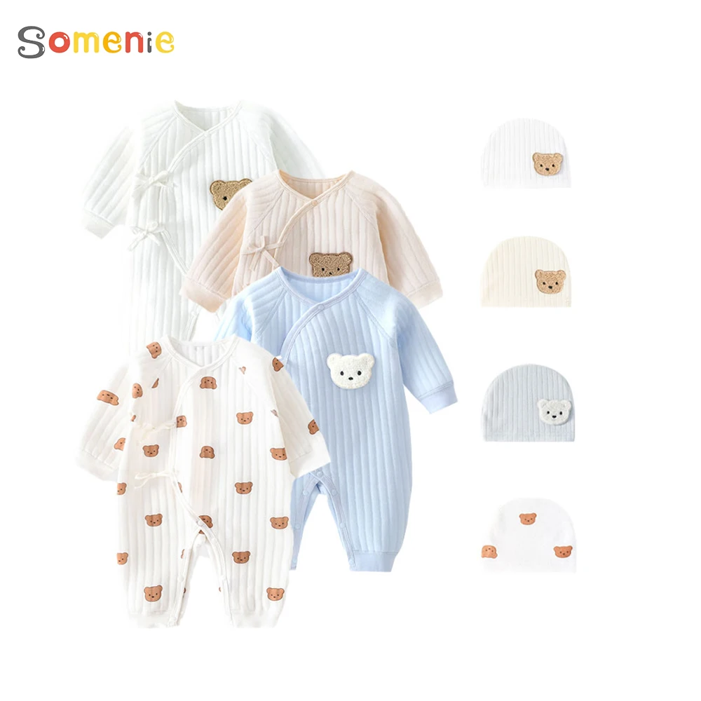 ชายหญิงบอดี้สูททารกแรกเกิดฤดูหนาว Onesie เสื้อผ้าผ้าฝ้ายสวมใส่ 0-6M หนาฤดูใบไม้ผลิและฤดูใบไม้ร่วงเสื้อผ้า