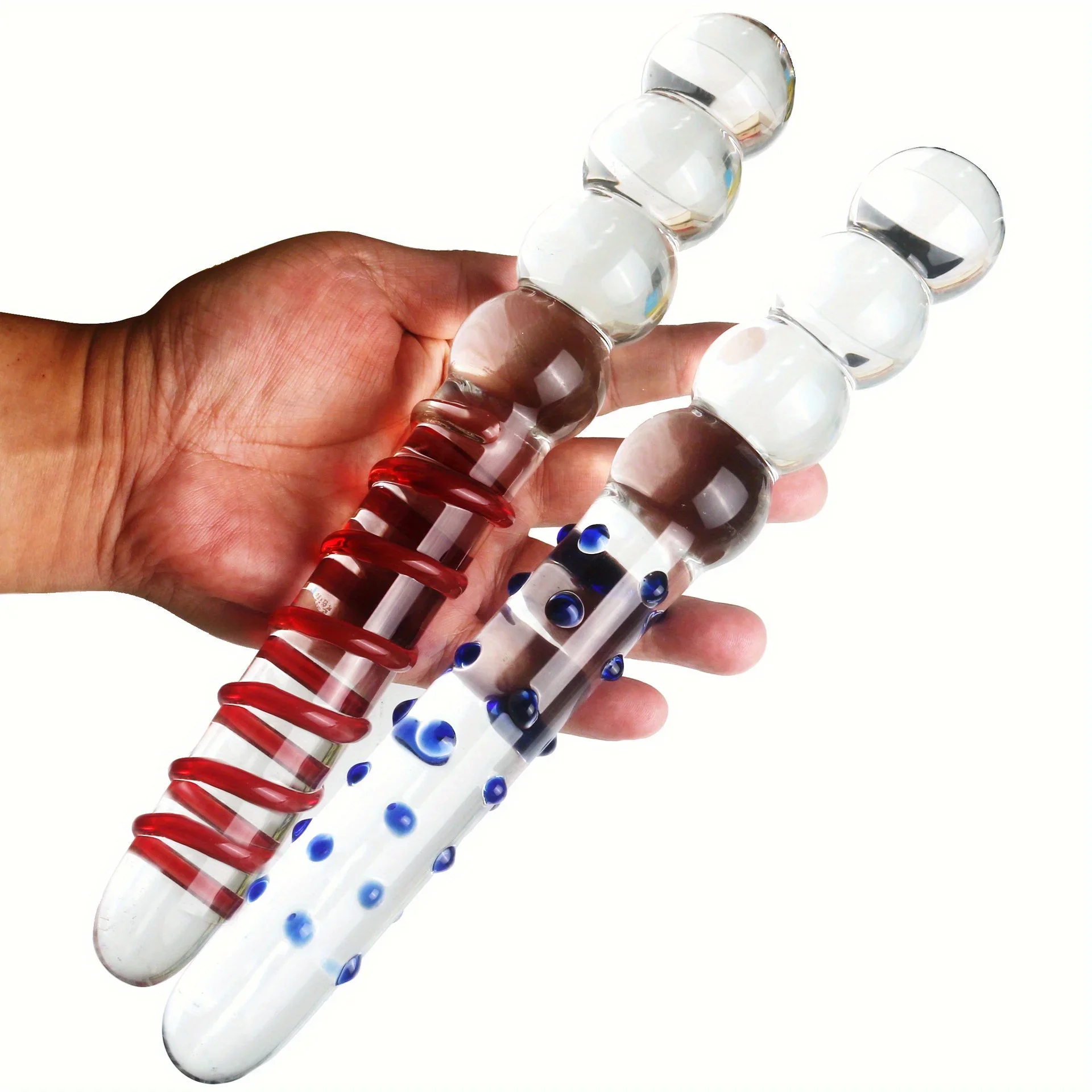 Lengthy Pull-On Clear Glass Dildo New Female Masturbation Adult Products Sex Toys