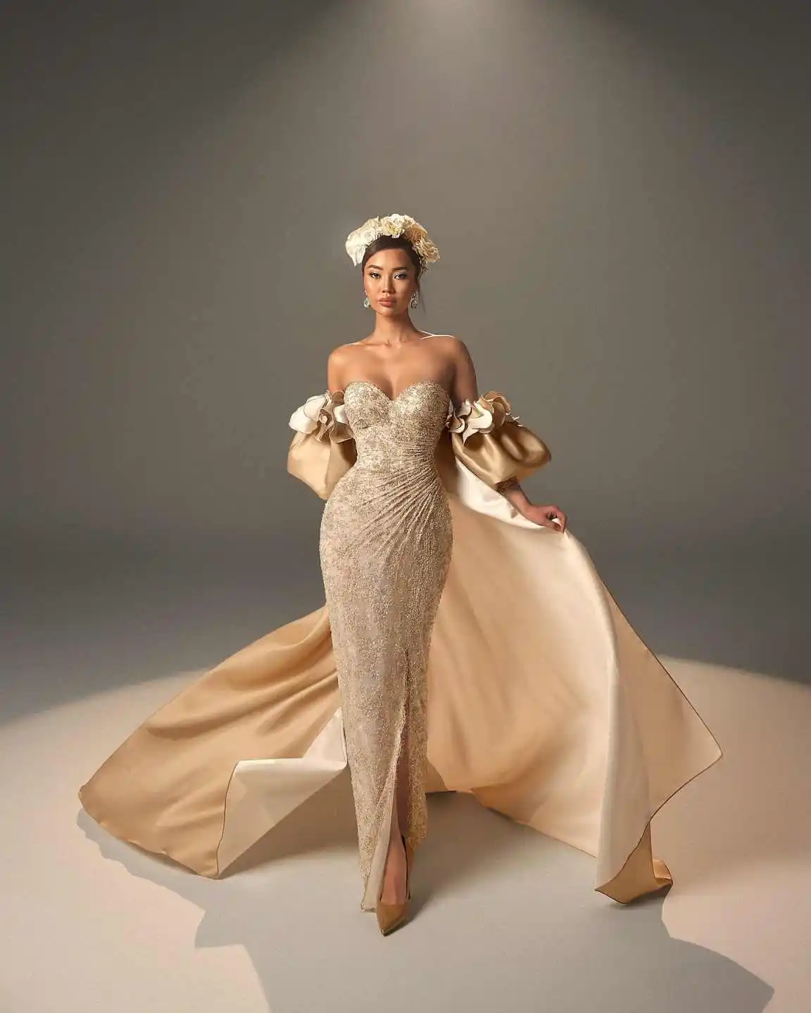 Luxury Evening Dresses Mermaid Strapless Sequins Appliques Backless Sleeveless Prom Gowns Dresses Custom Made Robe De Soirée