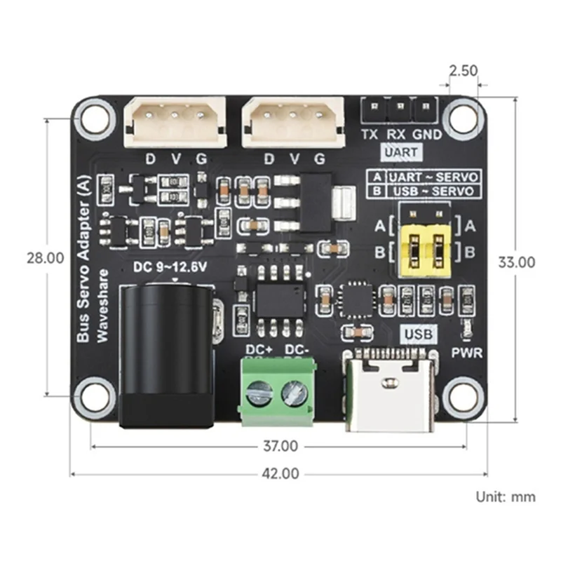 【UITLIJK】2X seriële bus servodriverkaart integreert servovoeding en servocontroller voor Raspberry Pi/voor Arduino/ESP3