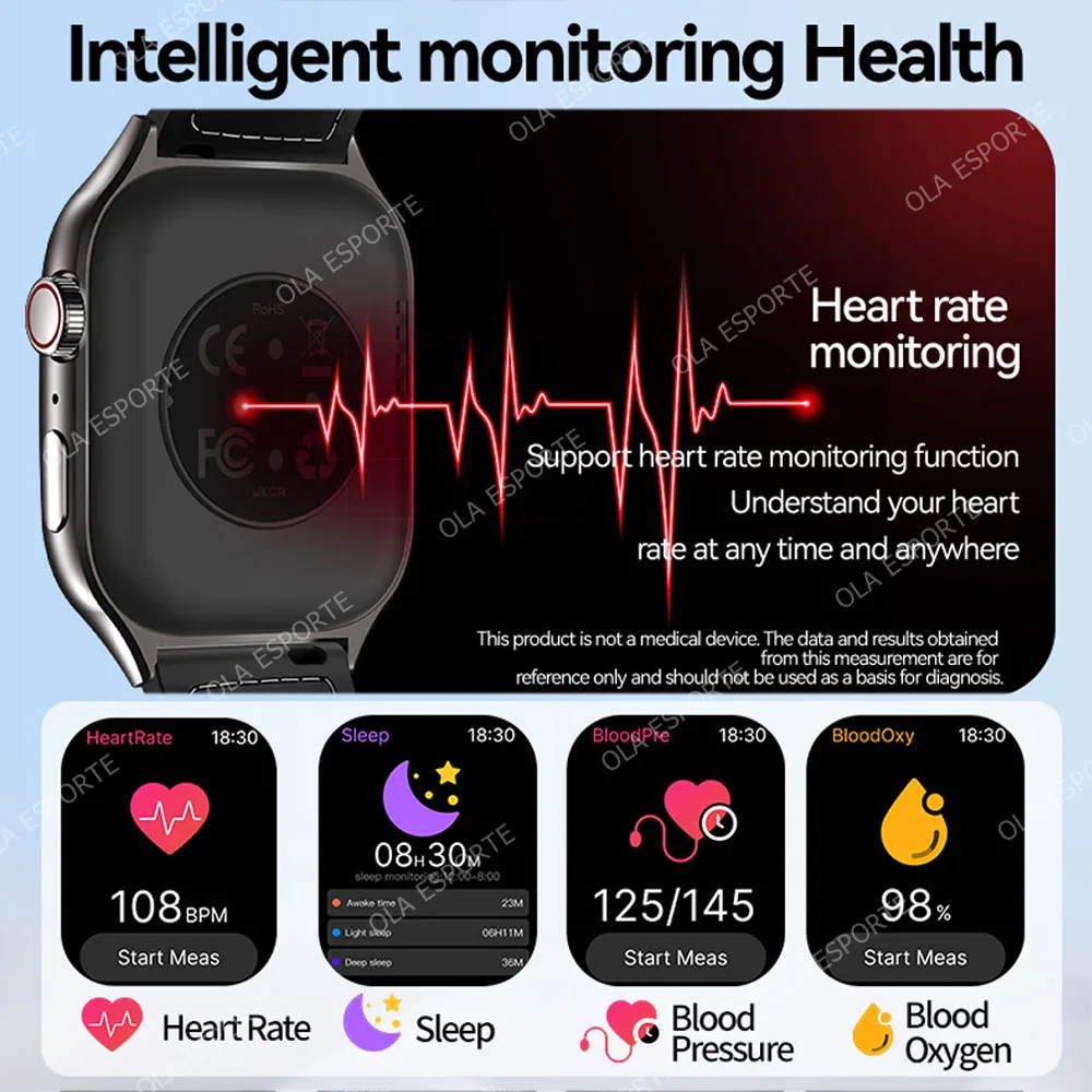 Il più nuovo Smart Watch da uomo 2.01 "AMOLED HD Bluetooth Display delle chiamate Mostra sempre il tempo Monitoraggio della salute Sport impermeabile Smartwatch da donna