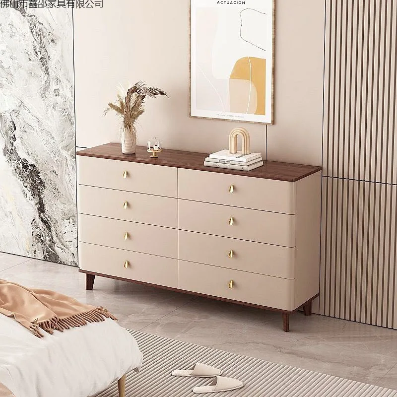 Solid wood chest living room TV cabinet bedroom bedside storage locker paint