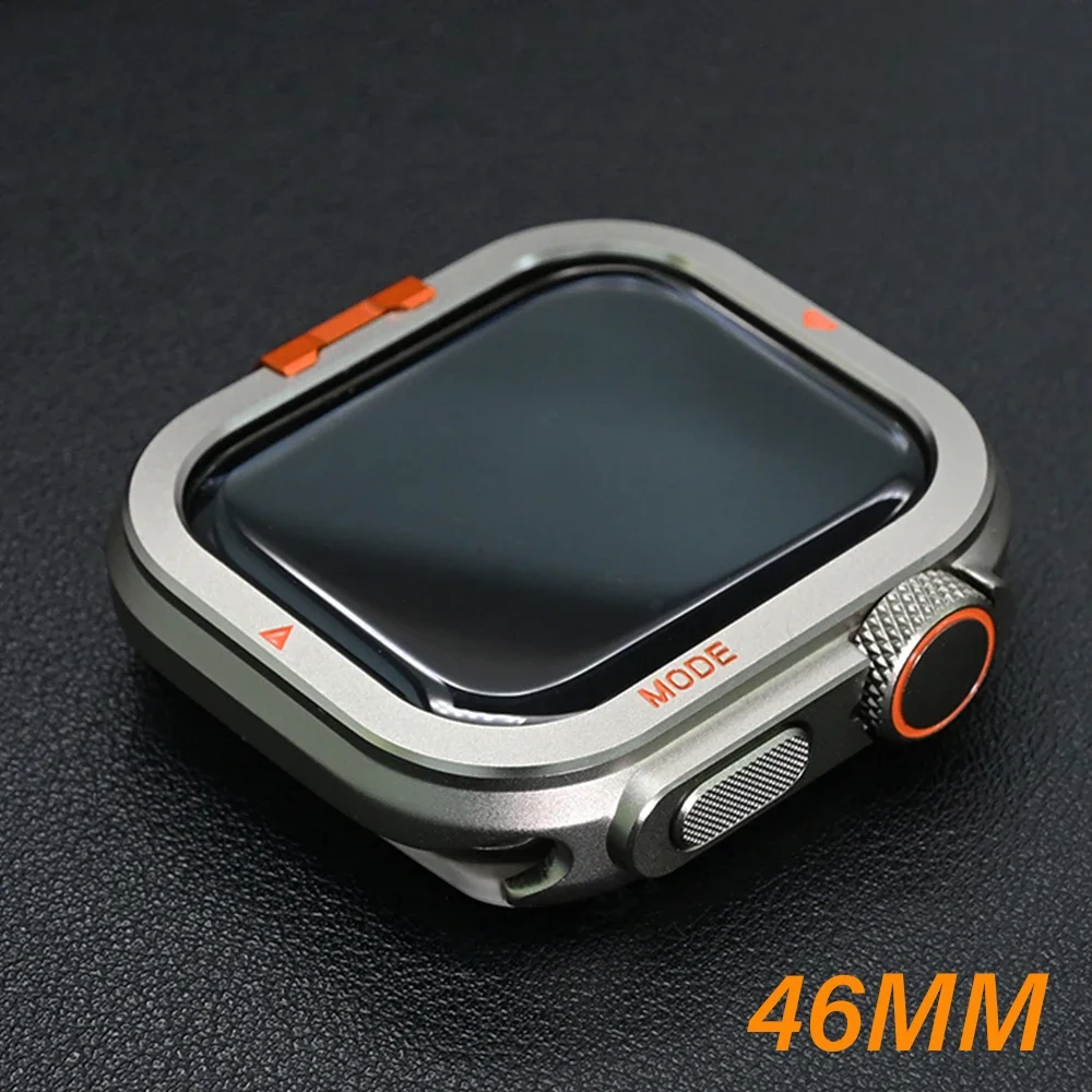 Custodia da uomo in metallo per Apple Watch Ultra 49mm Custodia serie 10 46mm Cover in lega di alluminio per iWatch S10 46mm Telaio protettivo per paraurti