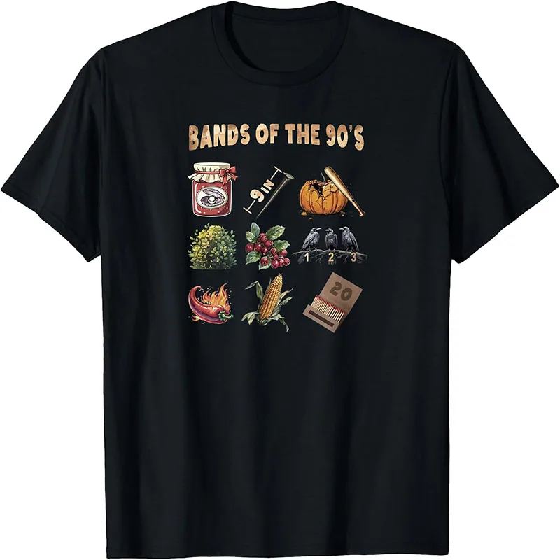 Bands Of The 90's Funny 90s Rock Band Reference Graphic T-Shirt Retro Music Fan Tee
