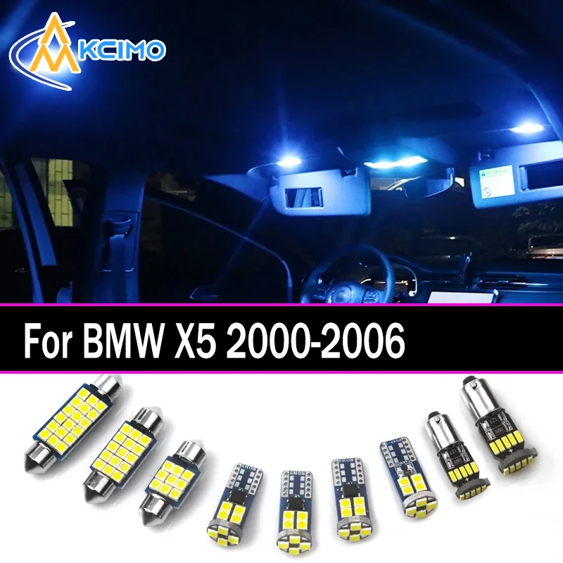 

Kcimo LED для BMW X5 E53 2000-2006 Премиум Яркий светодиодный внутренний купол Карта багажника Комплект автомобильных светодиодных ламп Canbus Автомобильный светодиодный светильник