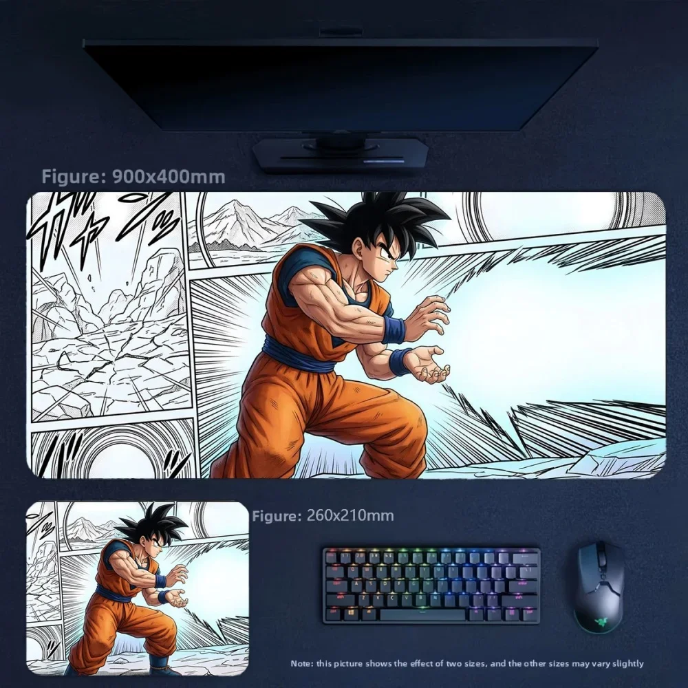 Creative Comic Large Size 90x45cm Non-slip and Dirty Table Mat Hot Blood Animation Dragon Ball Series Leather Office Mouse Pad
