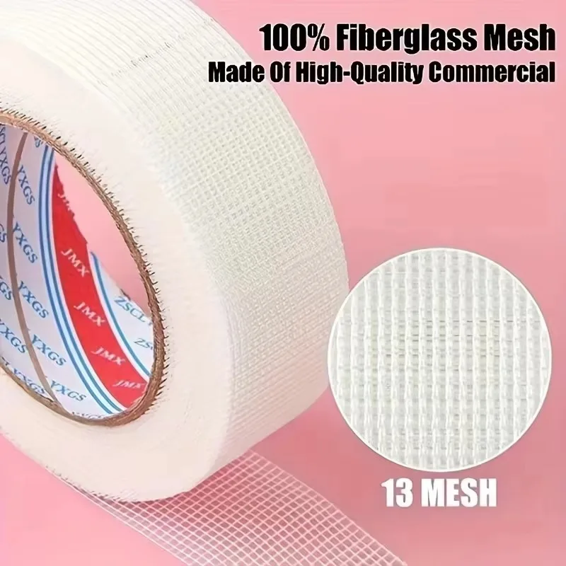 1 Roll 30M Glass fiber self-adhesive mesh tape wall crack Repair thermal insulation Decorative Mesh Seam Tape image 5