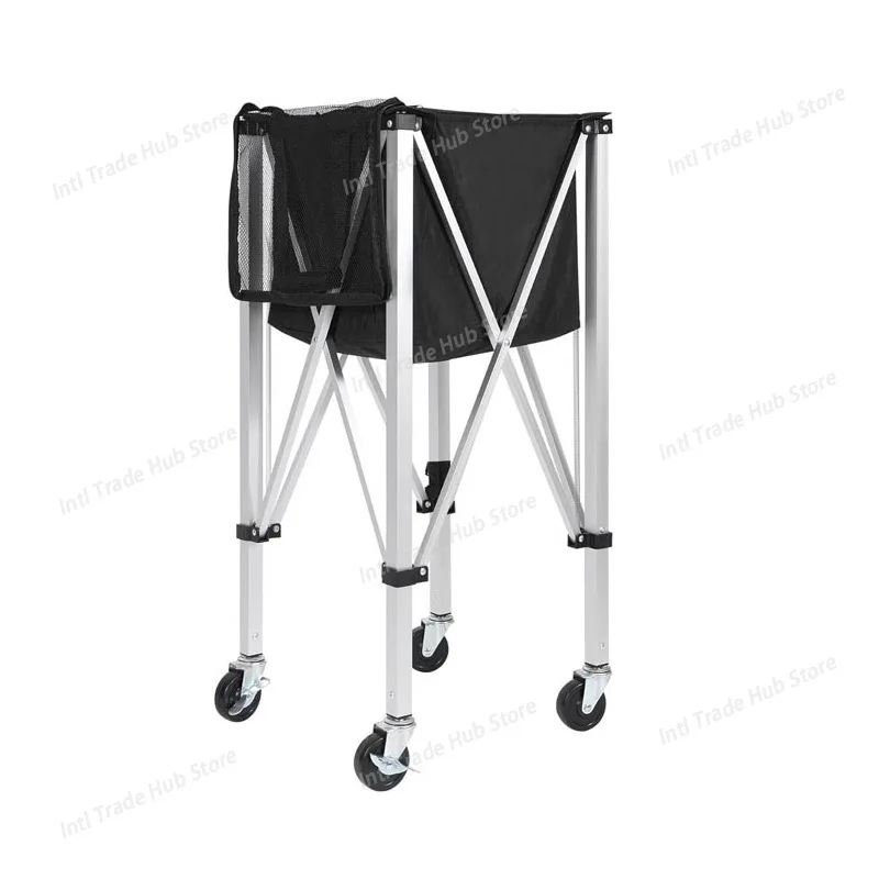 Portable aluminum alloy tennis ball storage cart Movable folding tennis ball coach car Pick up basket