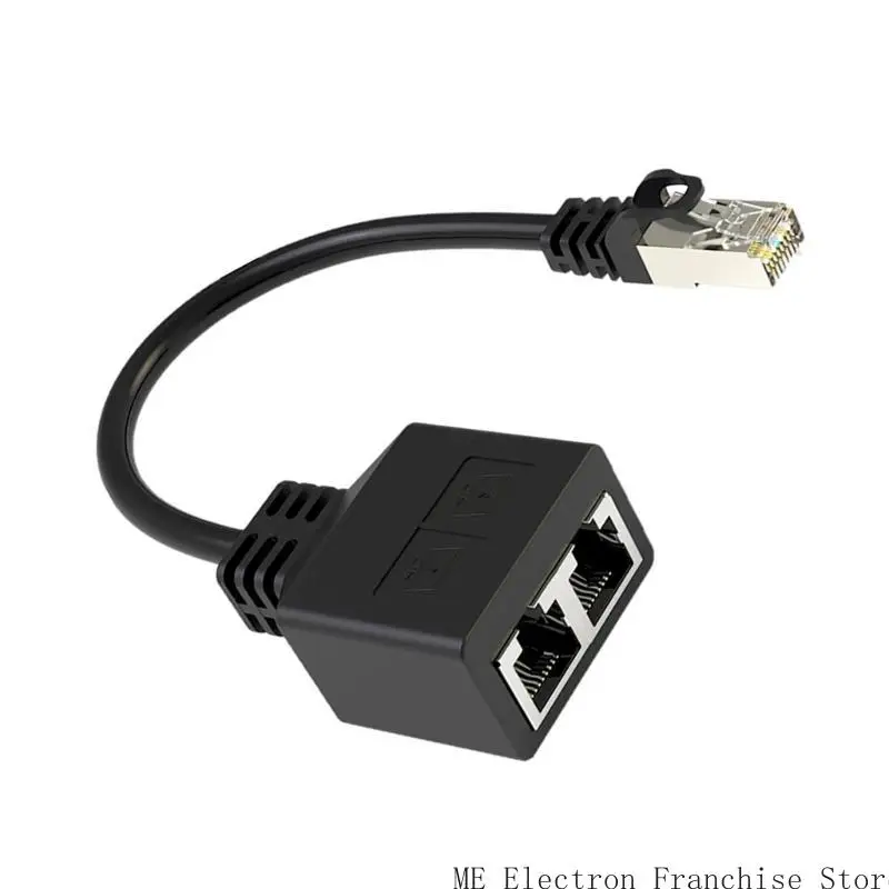T5EA 1 إلى 2 طرق LAN Ethernet Cable Cable RJ45 Female Splitter Connectors Adapter