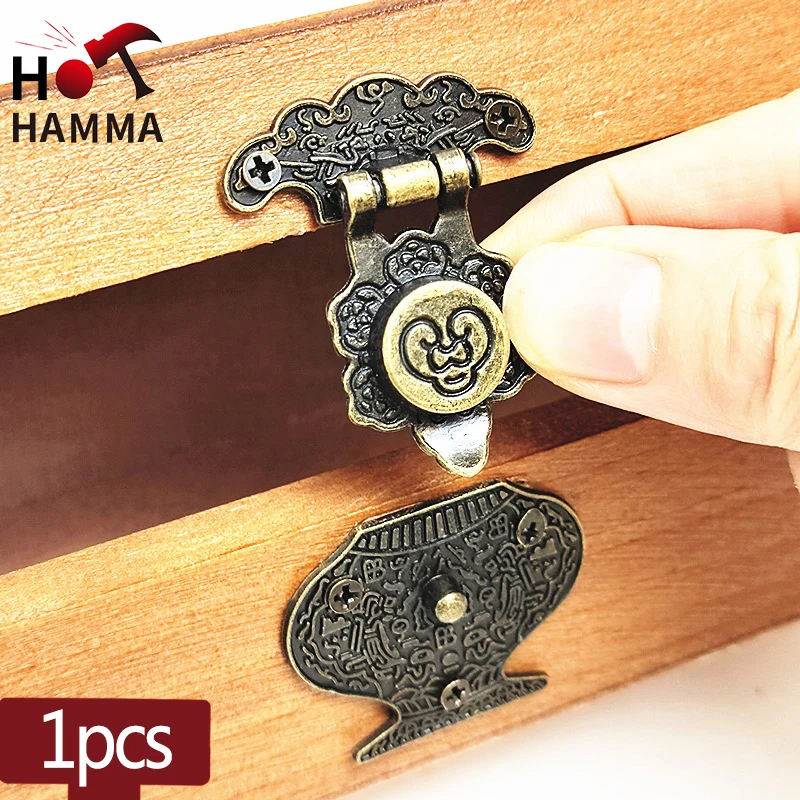 

1pc Box Hasp Vase Type Zinc Alloy Antique Bronze Latch Jewelry Wooden Cabinet Decorative Cabinet Buckle Case Locks