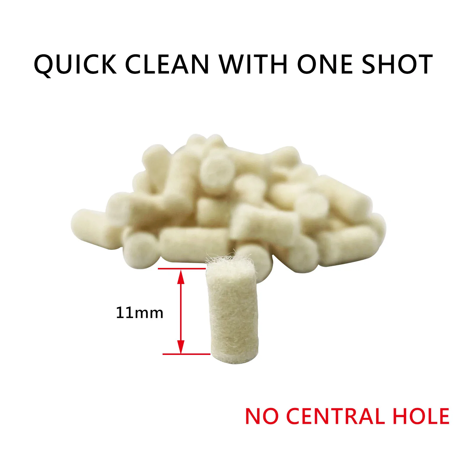 100 Pcs Cleaning Cotton Wool Felt Cleaning Pellets Polishing Pad for Gun Maintenance .22.177, .25 Caliber with Storage Box