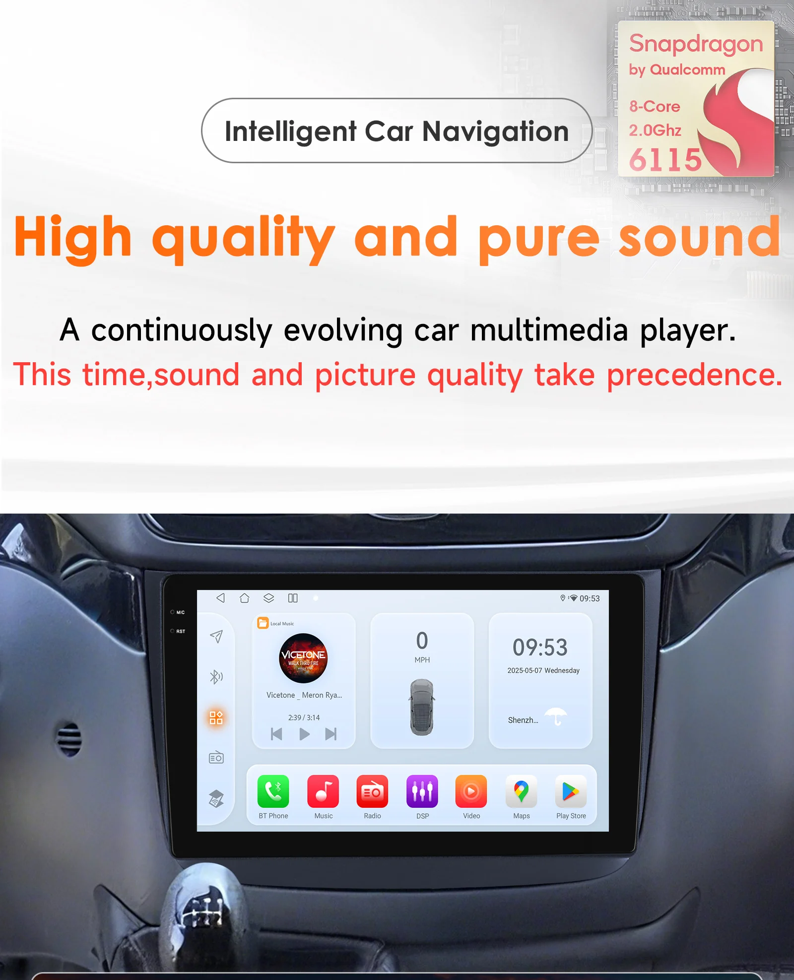 

BySnapdragon 6115 Car radio for Mercedes-Benz W639 Vito 2 Viano 2 2003-2015 Carplay Android14 Auto Multimedia 360 Cam GPS Stereo