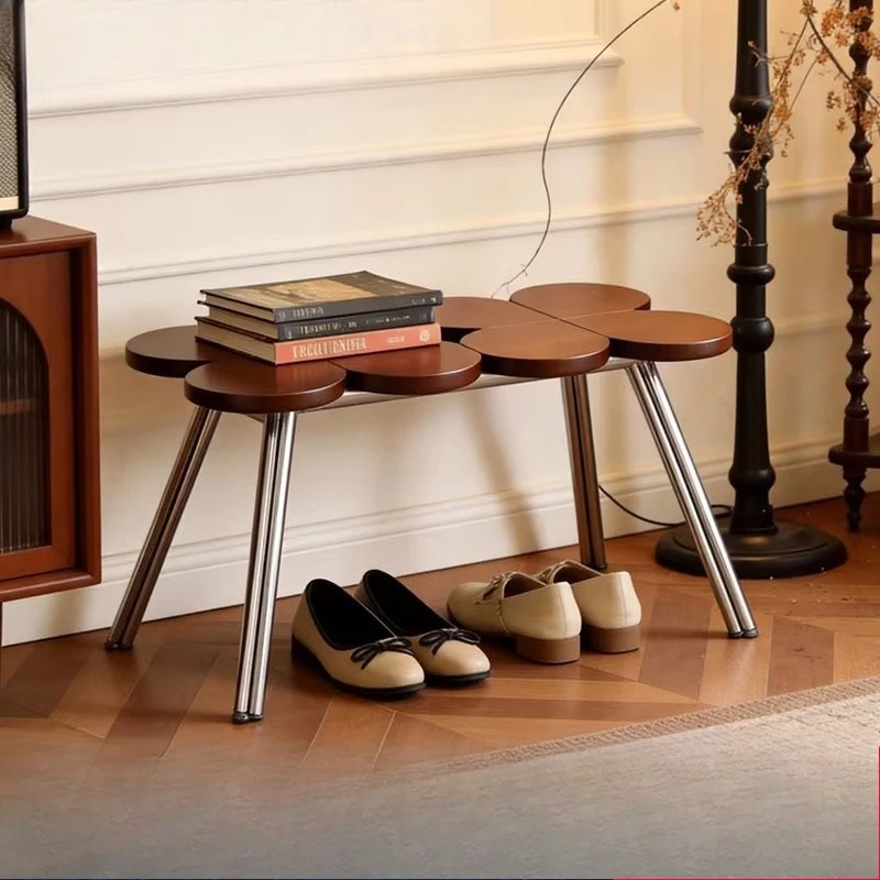 

Medieval solid wood bench, household entrance entrance, bedroom shoe change stool, simple modern creative B & B small stool