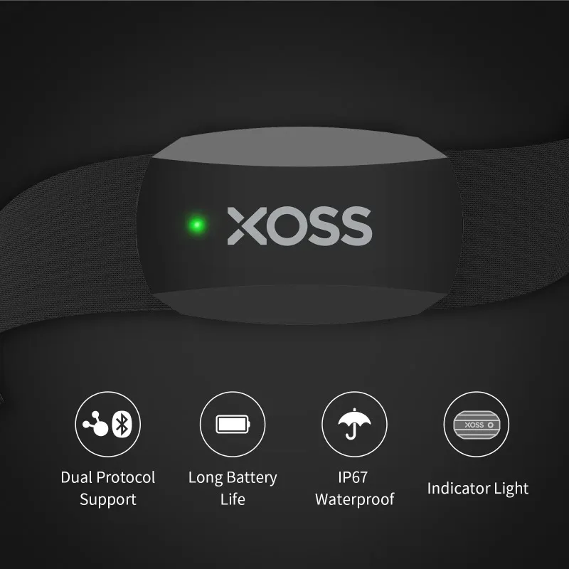 XOSS X2 Chest Strap Heart Rate Monitor for Cycling, Running, Hiking, Bluetooth ANT+ Wireless Health Fitness Smart Bicycle Sensor