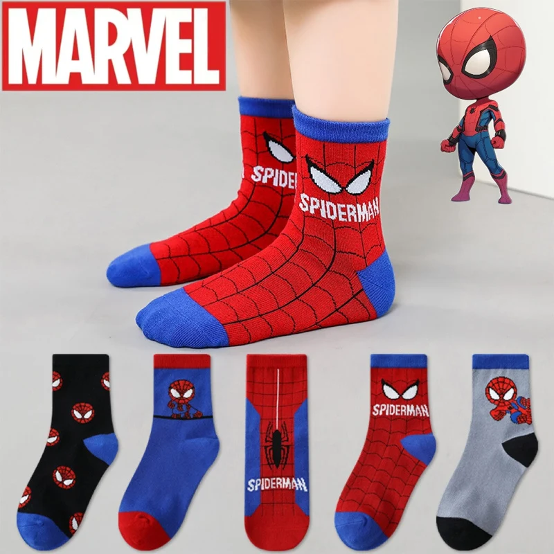 

Marvel Cartoon Spiderman Baby Sock Anime Hero Cotton Tube Socks Autumn Winter Socks for Boys Children Christmas Birthday Gifts