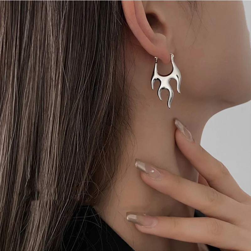 

Серьги-кольца LATS с эффектом металлического пламени для женщин: модные, роскошные, универсальные ювелирные украшения оптом