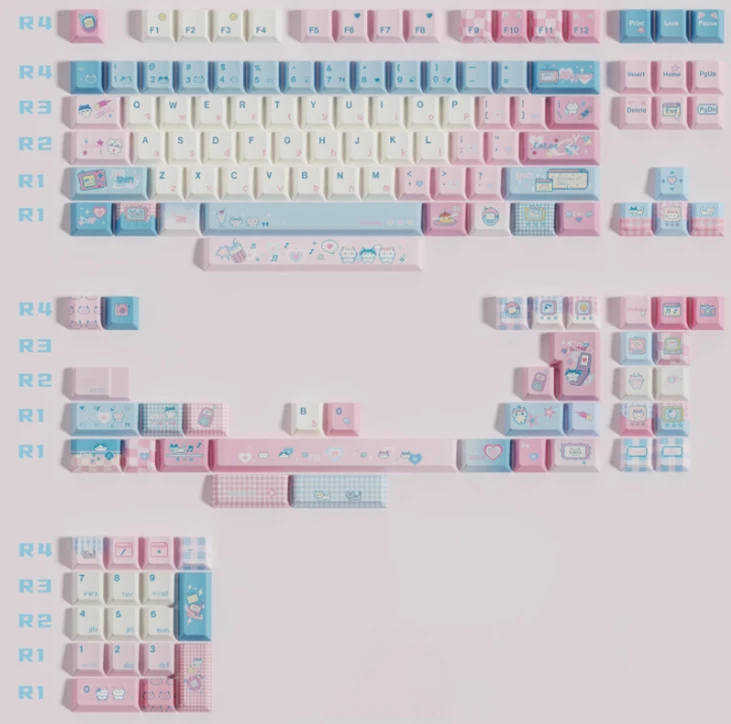ธีมแมวอิเล็กทรอนิกส์ pbt keycap ห้าด้านร้อนระเหิดการปรับแต่งคีย์บอร์ดเชิงกลดั้งเดิมพร้อม wooting