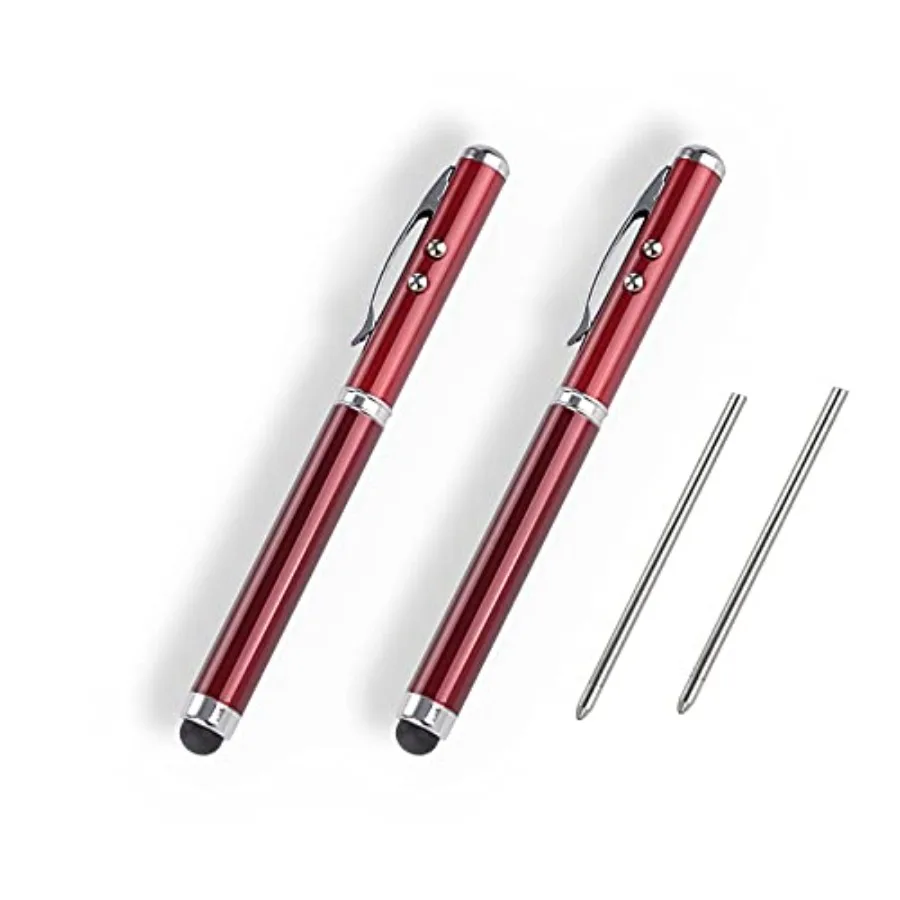 

Metal Multi-Function Pen, Touch Screen Stylus, Flashlight with White Light, Creative Christmas and Birthday Gifts 2 Red