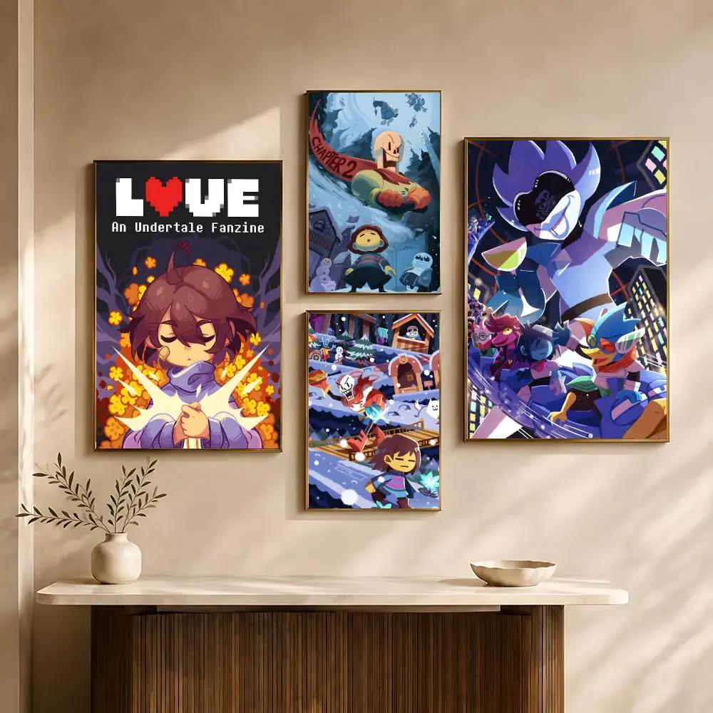 Game Undertale Poster Poster All-match HD Waterproof Self-Adhesive Wall Art Sticker For Home Bedroom