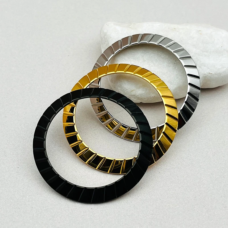 Корпуса часов с PVD-золотого, серебристого и черного цвета, ободки с наклонным безелем, подходят для Seiko SKX007 SKX009 SKX011 SRPD, ремонт часов, запасные части