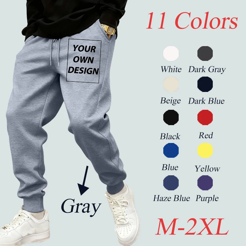 

Customize DIY Print Long Pant Mens Casual Winter Fleece Pants Warm Street Britches Comfy Pocket Sportpants Drawstring Trousers