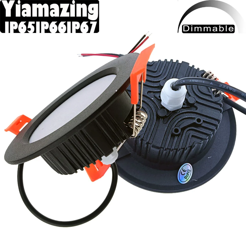 IP66 Açık Su Geçirmez IP65 IP67 220V Mutfak LED Downlight Kısılabilir 5W 7W 9W 12W Banyo Tuvalet Tavan Lambası Spot Işık