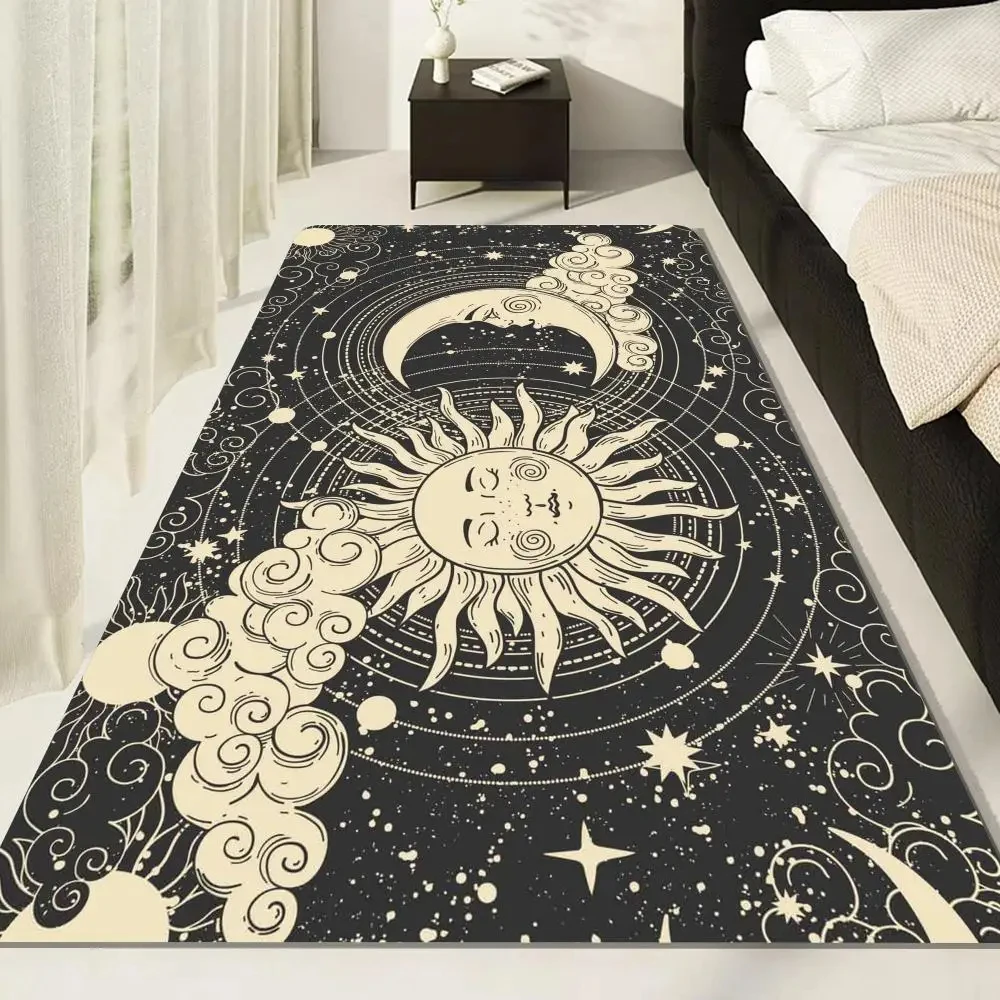 Cartoon Funny Moon Carpet Witches Tarot Mystery Totem Area Rug Bedroom Living Room Bathroom Floor Mat Creative Entrance Doormat