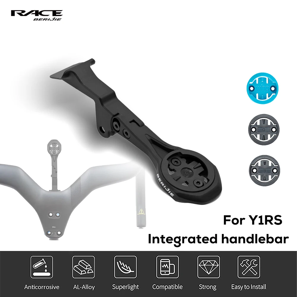 

BERIJIE For Y1RS Integrated Handlebar Out Front Aluminum Alloy Computer Mount,Compatible with Gopro/Garmin/Bryton/Wahoo