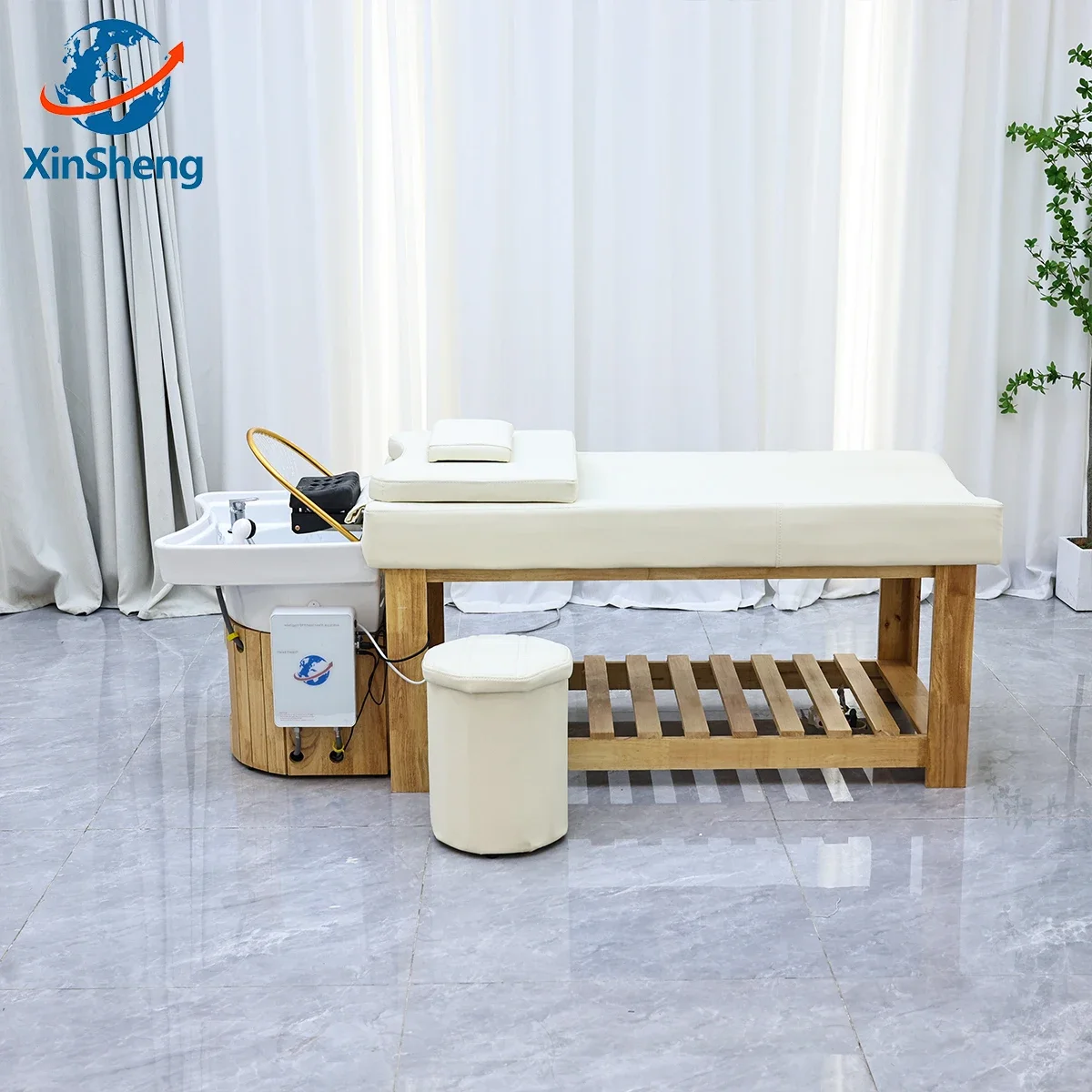 XinSheng Lettino da massaggio Lettino da massaggio Letti per shampoo Testa SPA Mobili per saloni Attrezzatura per il lavaggio dei capelli Lettino per la cura della bellezza Cuscino per divano