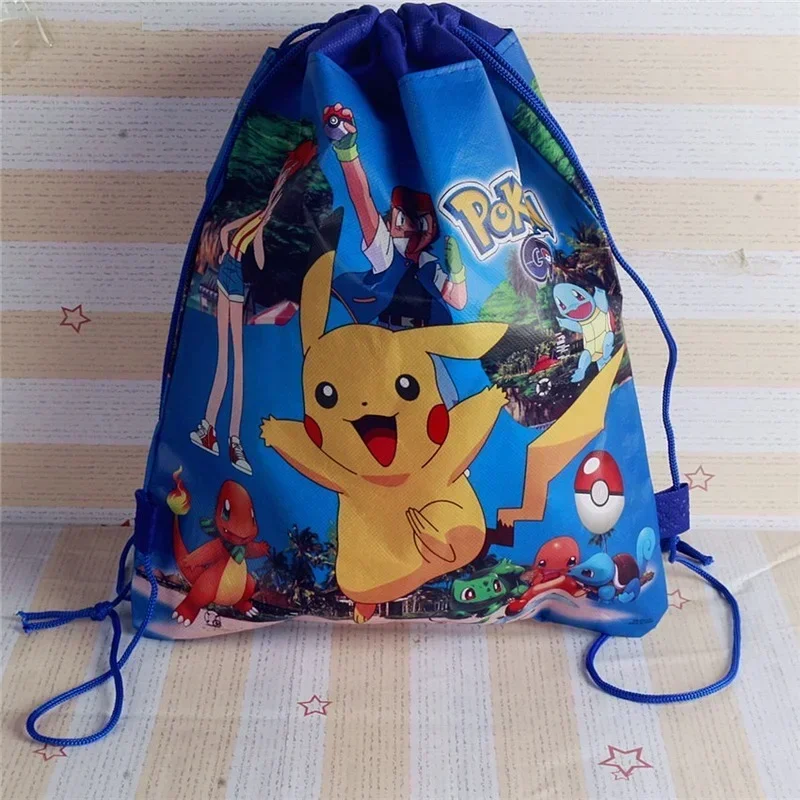 Anime Pokemon Storage Bag Kawaii Pikachu Bulbasaur Squirtle Eevee Action Figure Bag Toy Party Decor Kids Birthday Christmas Gift