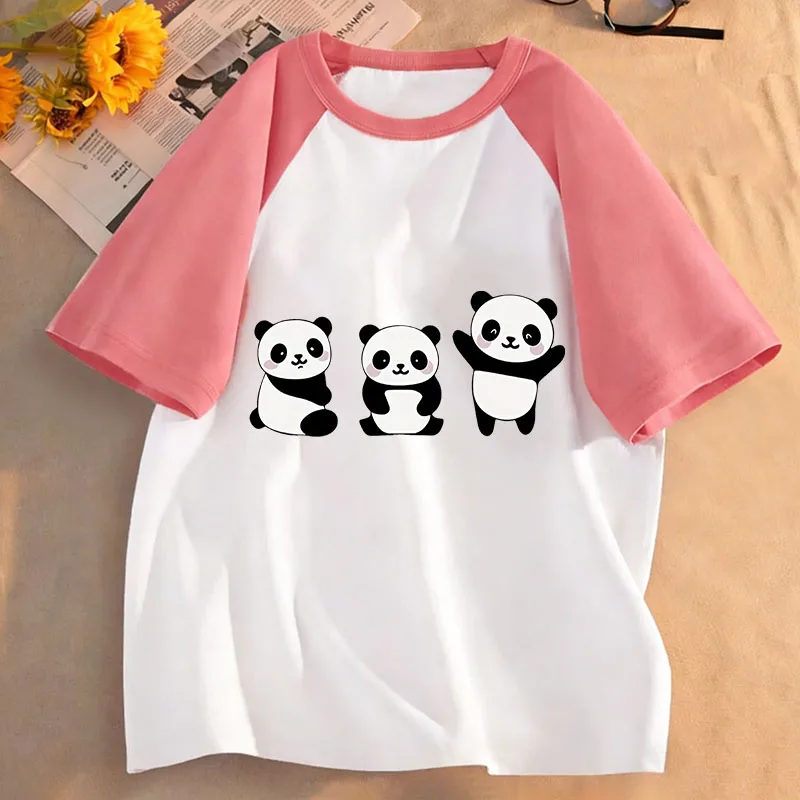 Cute Short Sleeve Panda Funny T Shirts Animal Kids Children's T-shirt Boys Girls Summer Spring Casual Top Tee Shirt