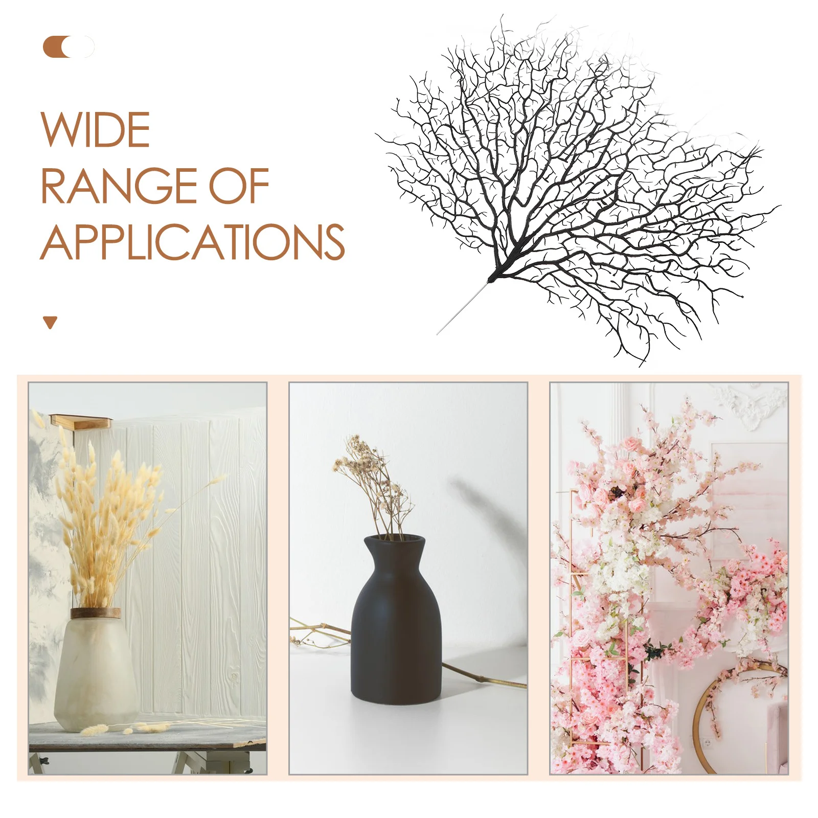 

2Pcs Emulation Branches Realistic Artificial Antler Branches for DIY Craft Plastic Branch Decors Wedding Christmas Party Layout